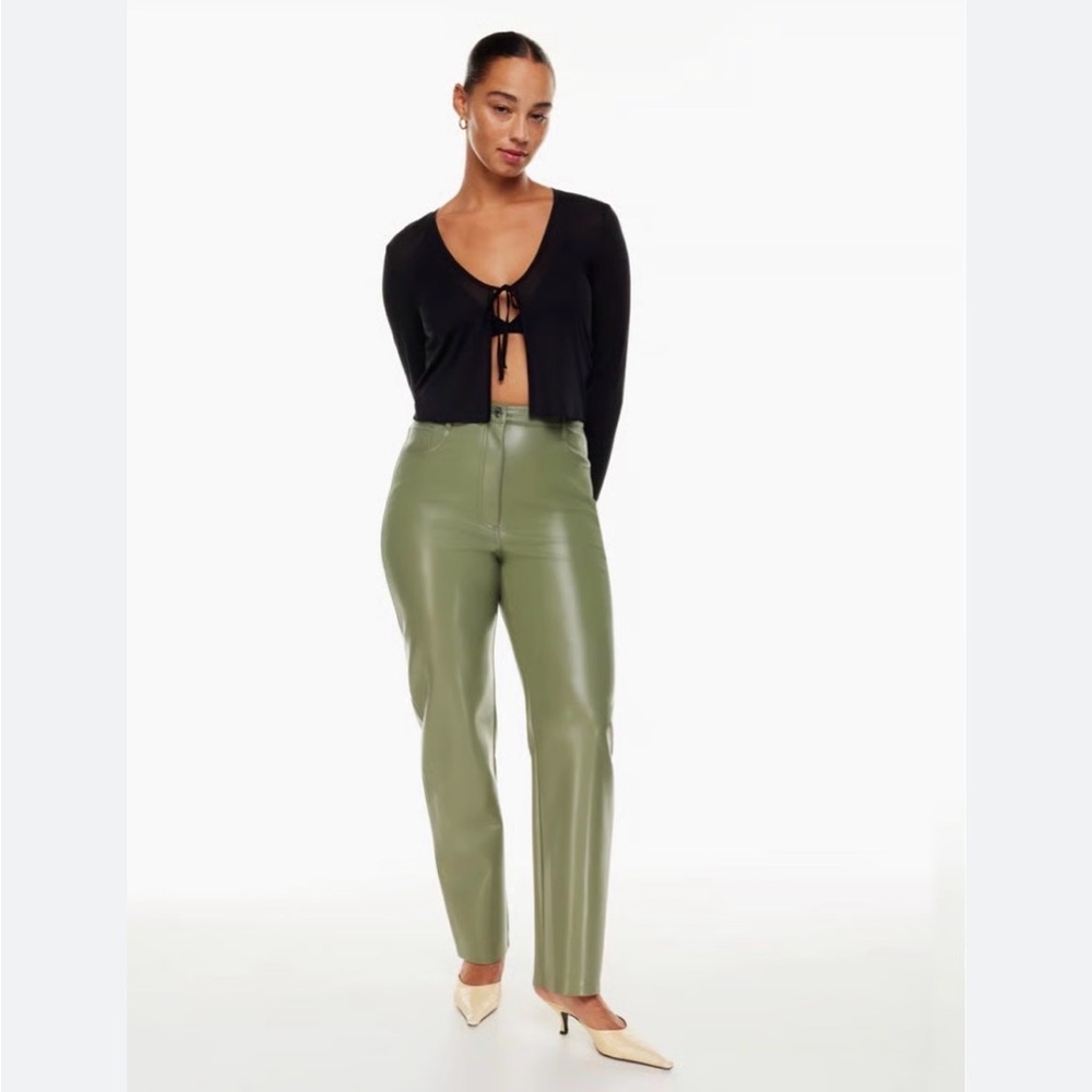Aritzia Wilfred Vegan Leather Melina straight Leg Pant NWT